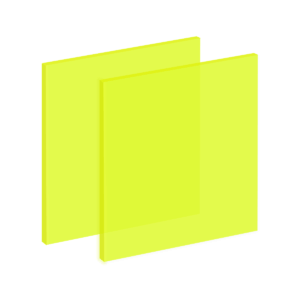 Two fluorescent green acrylic sheets shown at an angle