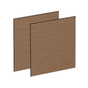 Brown/copper-toned metal sheets with horizontal brushed texture