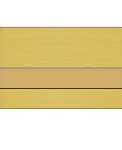 Three-tiered gold/brass metal panel with horizontal brushed finish, featuring variations in gold tone with the middle section appearing slightly lighter than the top and bottom sections