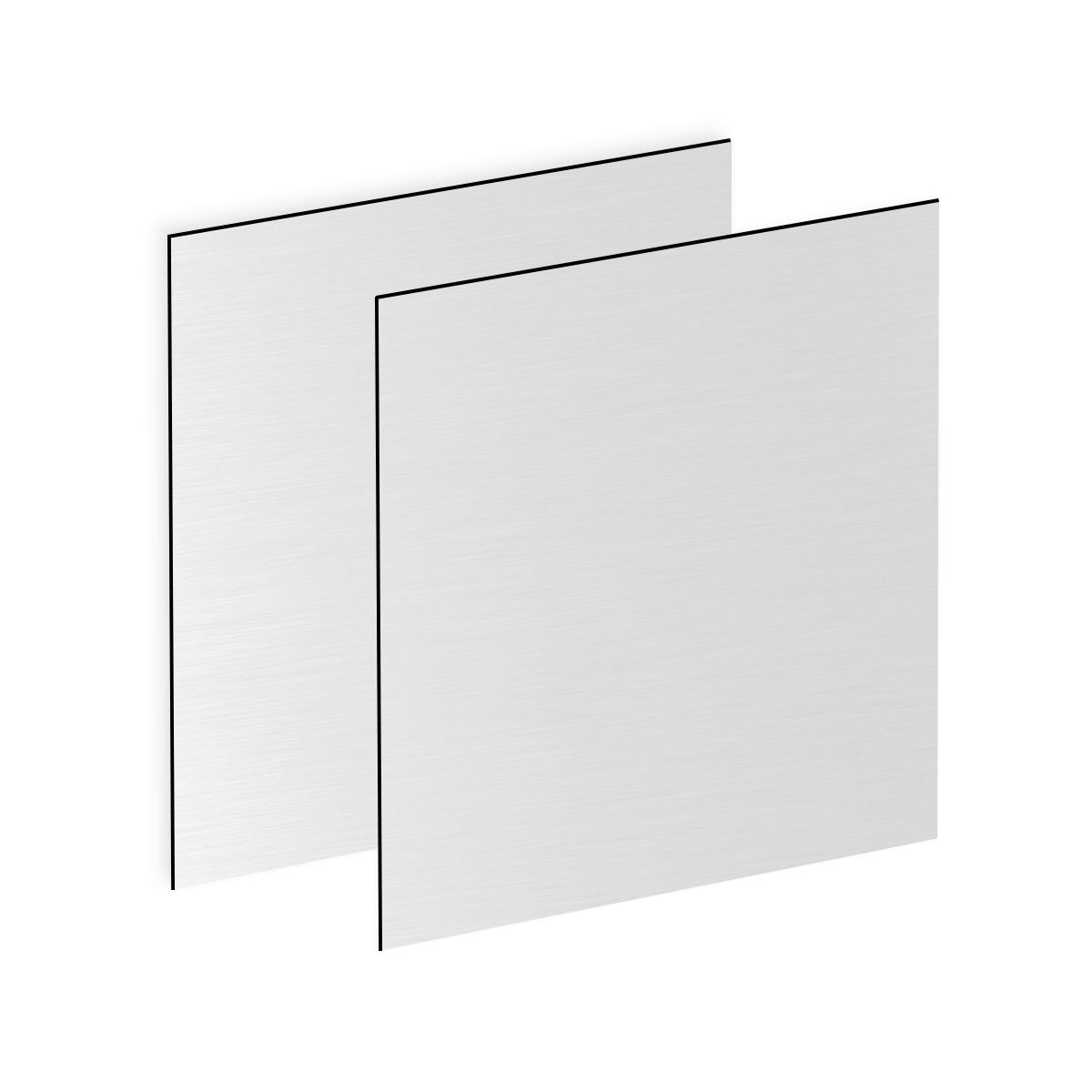 Matte white/light silver metal sheets with minimally visible grain