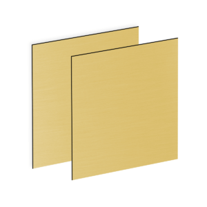 Vibrant gold/brass metal sheets with horizontal brushed finish