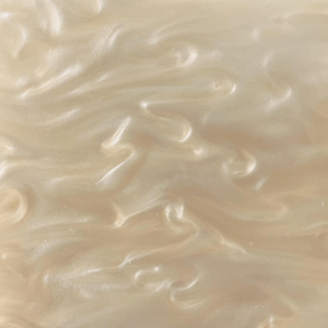 Champagne/beige pearl acrylic with fluid swirl patterns and shimmering pearl effect