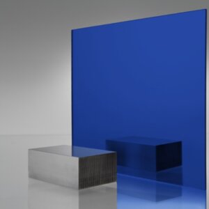 Royal blue mirror acrylic sheet with reflective surface, featuring deep blue-tinted mirror finish