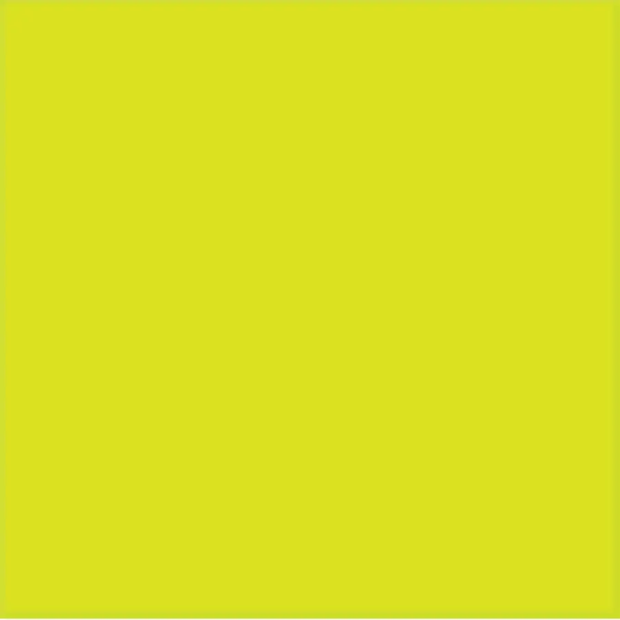 Close-up of a Green Fluorescent Acrylic Sheet with a vibrant, solid chartreuse color and smooth, glossy surface